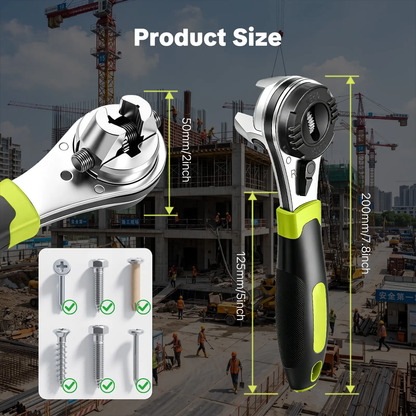 Adjustable ratchet wrench set, suitable for 6-22mm screws