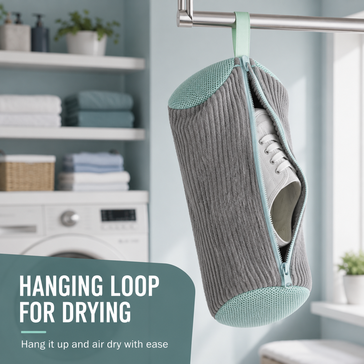 360° Chenille Sneaker Wash Bag — Stop Washing Machine Damage & Shoe Warping