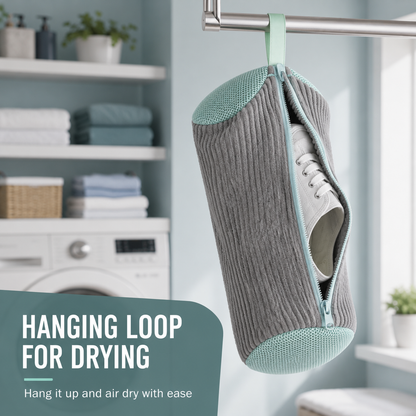360° Chenille Sneaker Wash Bag — Stop Washing Machine Damage & Shoe Warping