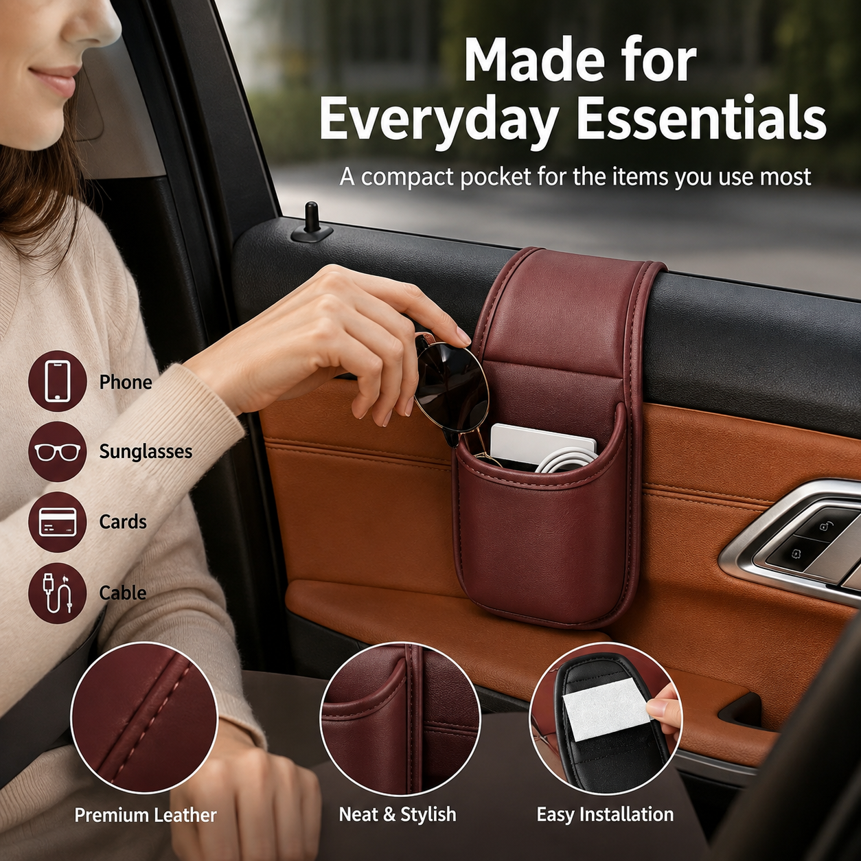 Multifunctional Car Door Storage Pocket