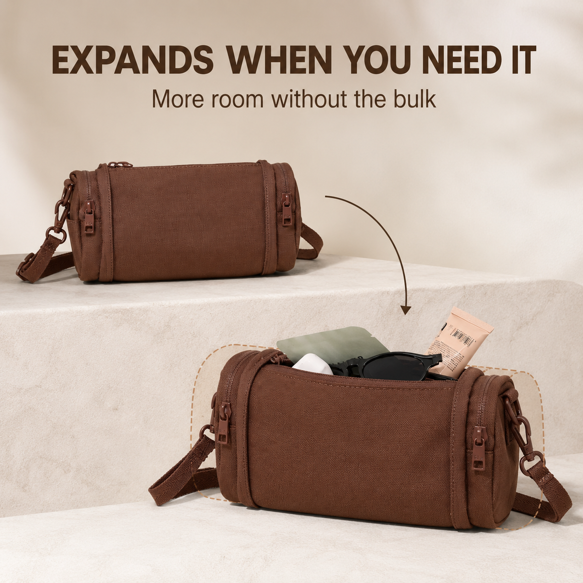 Expandable Mini Crossbody Bag with Adjustable Strap for Daily Essentials