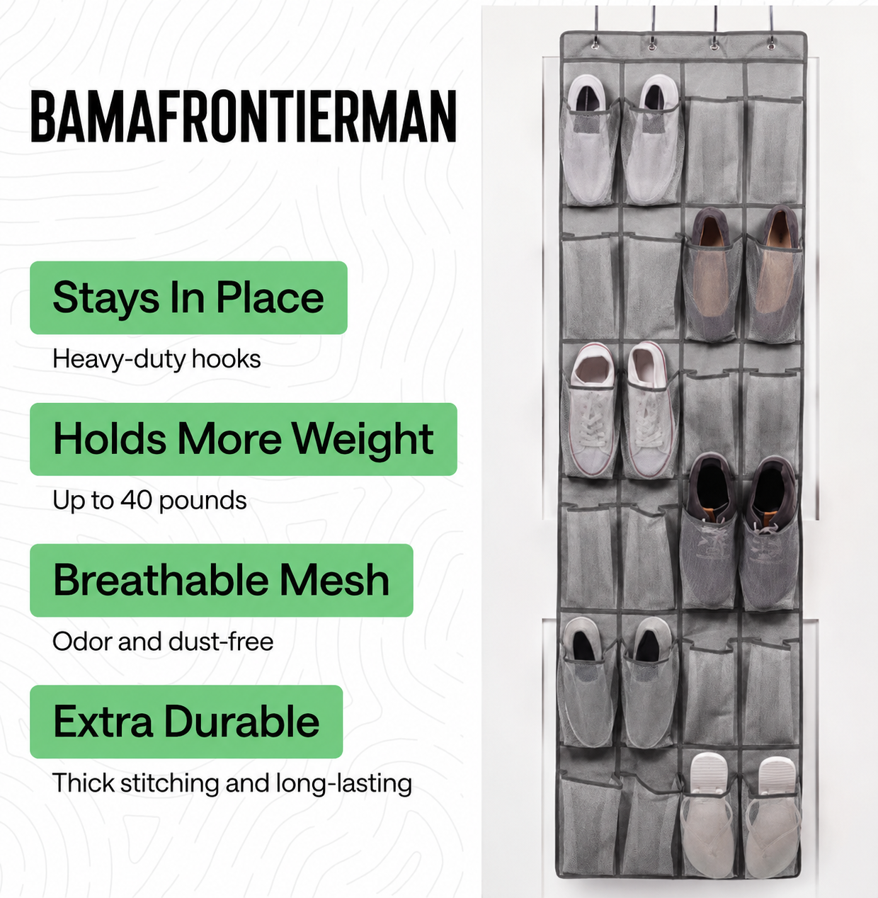 Space-Saving Over-the-Door Shoe Organizer
