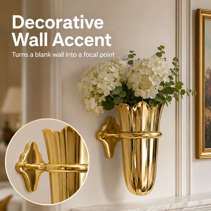 Luxury Gold Wall-Mounted Floral Vase