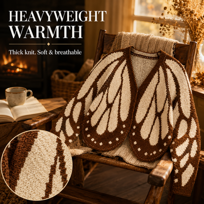 Women's Oversized Butterfly Colorblock Knit Cardigan