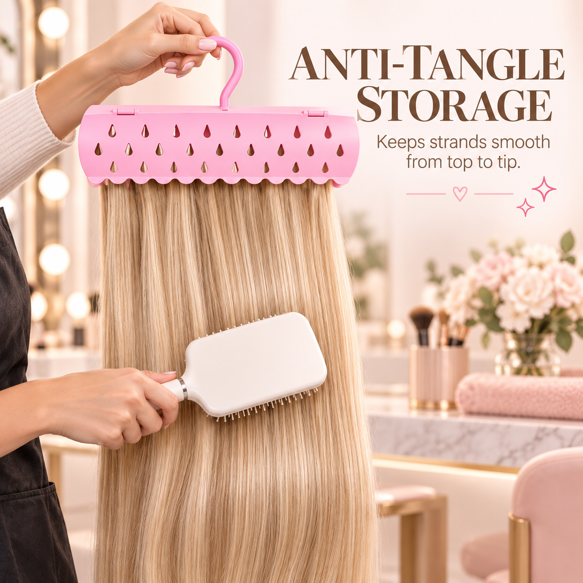 Hair Extension Holder And Hanger Stand For Styling