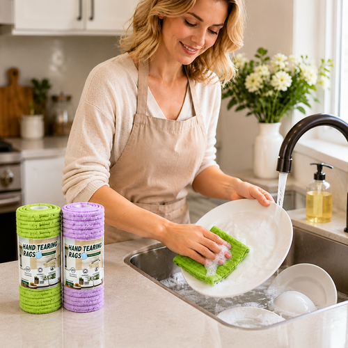 Reusable Tear-Off Kitchen Cloths – 20 Sheets per Roll