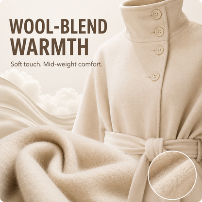 Women's Belted Wool-Blend Cape Coat