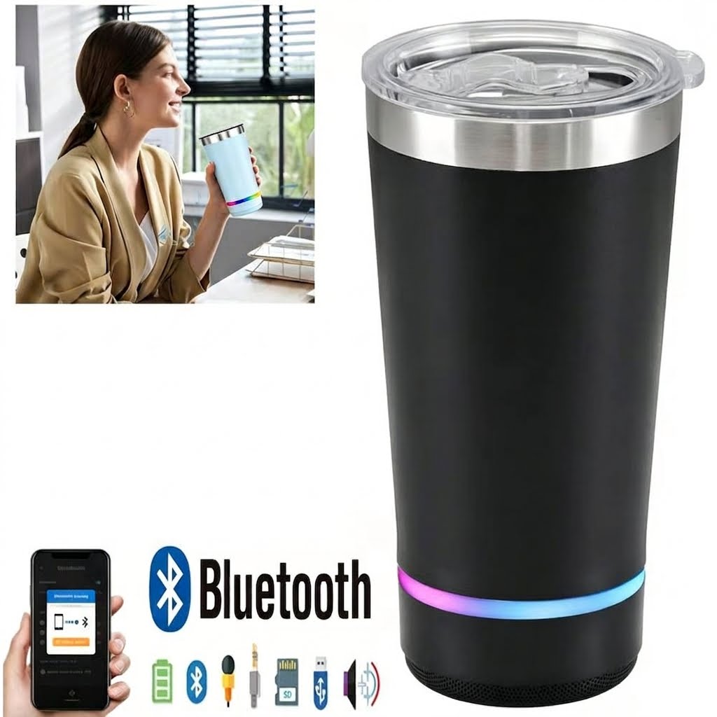 The Ultimate 2-in-1 Backyard Mug | 16 oz Insulated Tumbler & Detachable Bluetooth Speaker with Built-in Bottle Opener