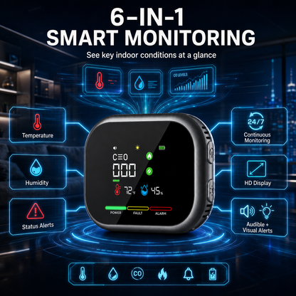 6-in-1 Smart Home Environmental Monitor