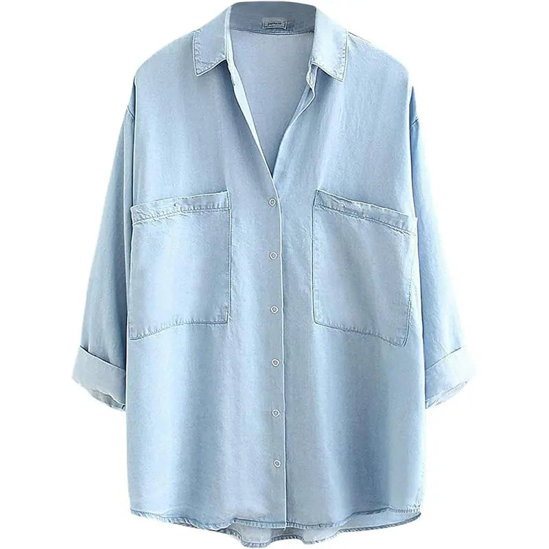 Women's Soft Tencel Denim Oversized Shirt