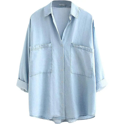 Women's Soft Tencel Denim Oversized Shirt