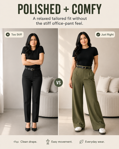 High-Waist Straight-Leg Pants