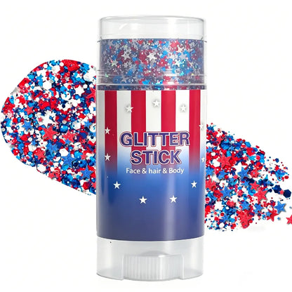 🦅4th of July Glitter Stick✨🔔Red, White & Blue Body & Hair Sparkle