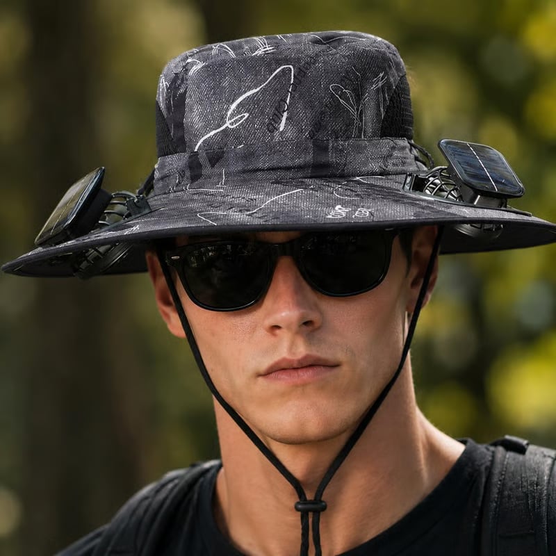 🔥Summer Hot Sale 49% OFF⚡-2026 New Ultralight Solar Fan Sun Fishing Hat-Solar & USB Charging🧢(Only 11oz)