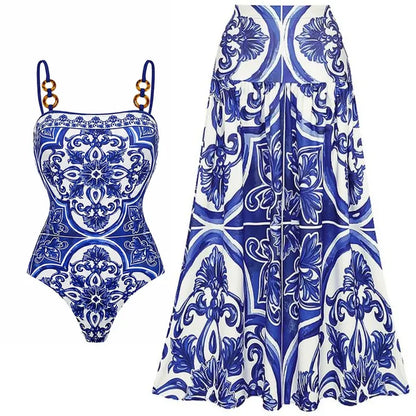 Porcelain Print 2-in-1 Resort Swimsuit