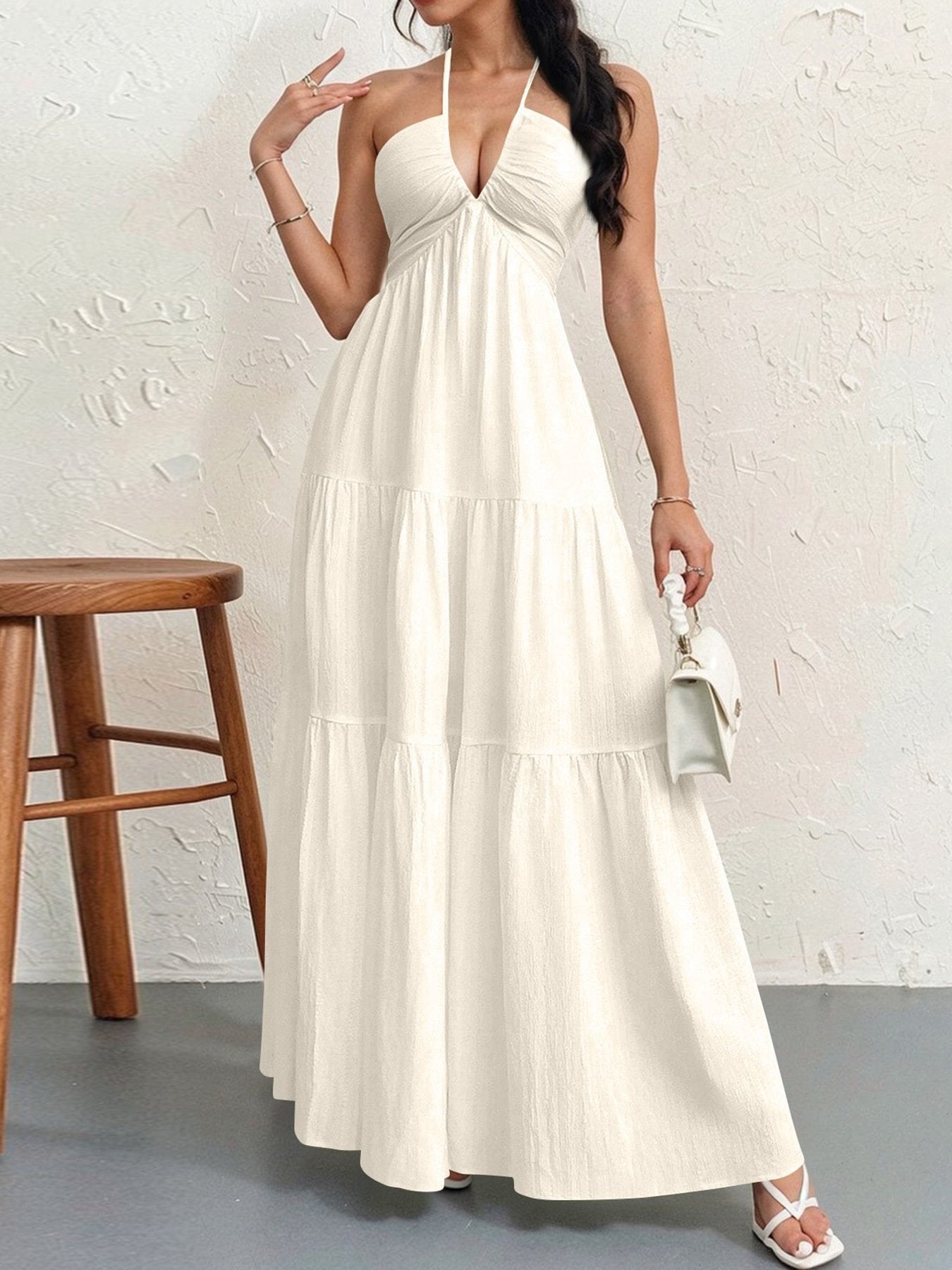 Women's Plain Dress, Summer Clothes Women, Casual Basic Loose Fit Sleeveless Dress for Beach Holiday Vacation