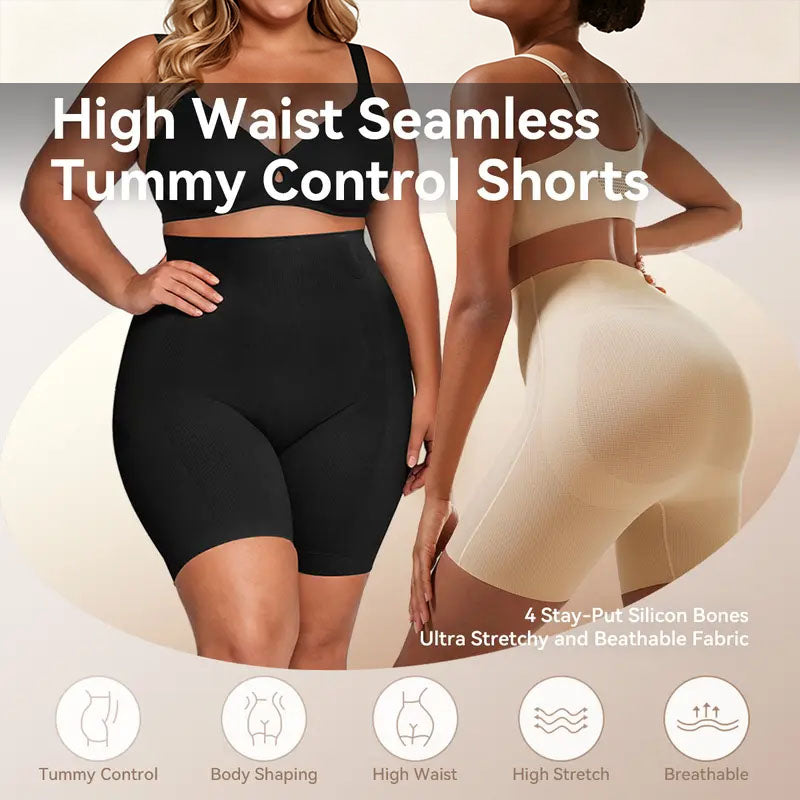 ✨Instant Tummy Control & Butt Lift | Seamless High-Waisted Shapewear Shorts ⭐⭐⭐⭐⭐