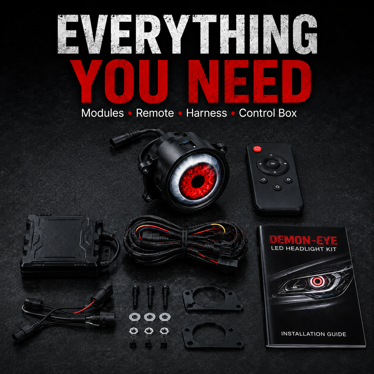 Demon Eye RGB LED Headlight Kit with 33+ Color Modes