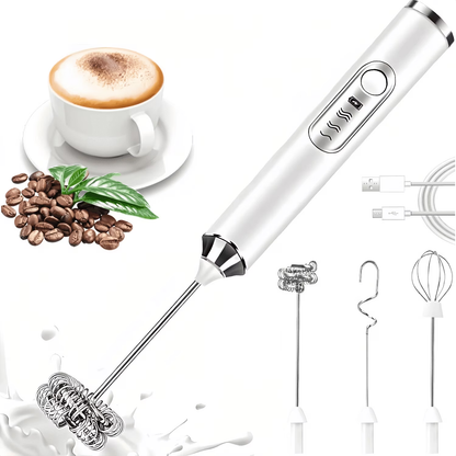 3-in-1 Rechargeable Milk Frother – Perfect for Coffee and Baking