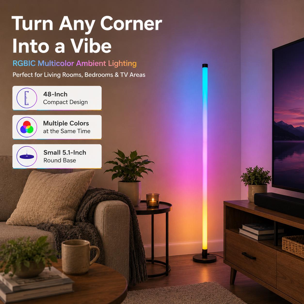 RGBIC Smart Floor Lamp — Turn Any Corner Into a Vibe
