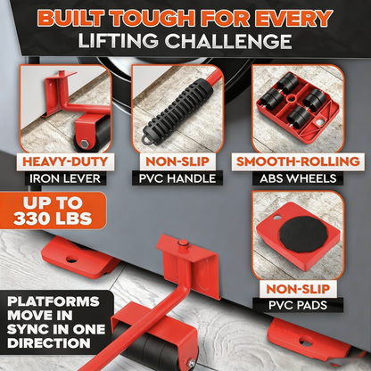Furniture Mover with Wheels & Furniture Lifter Set,330 Lbs Capacity