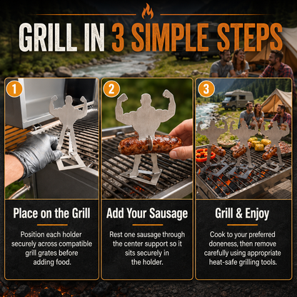 BBQ Sausage Grill Holder Duo