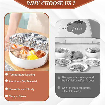 Reusable Aluminum Foil Food Insulation Cover