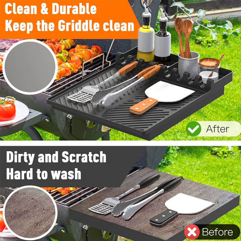 🌞Summer Sale 49% OFF🍖Silicone BBQ Side Shelf Mat — Keep Tools Clean & Close