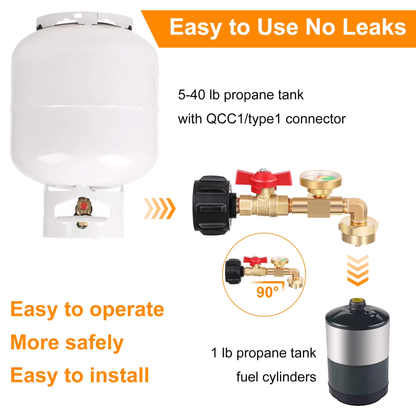 🔥Propane Refill Adapter with Valve & Gauge🔥