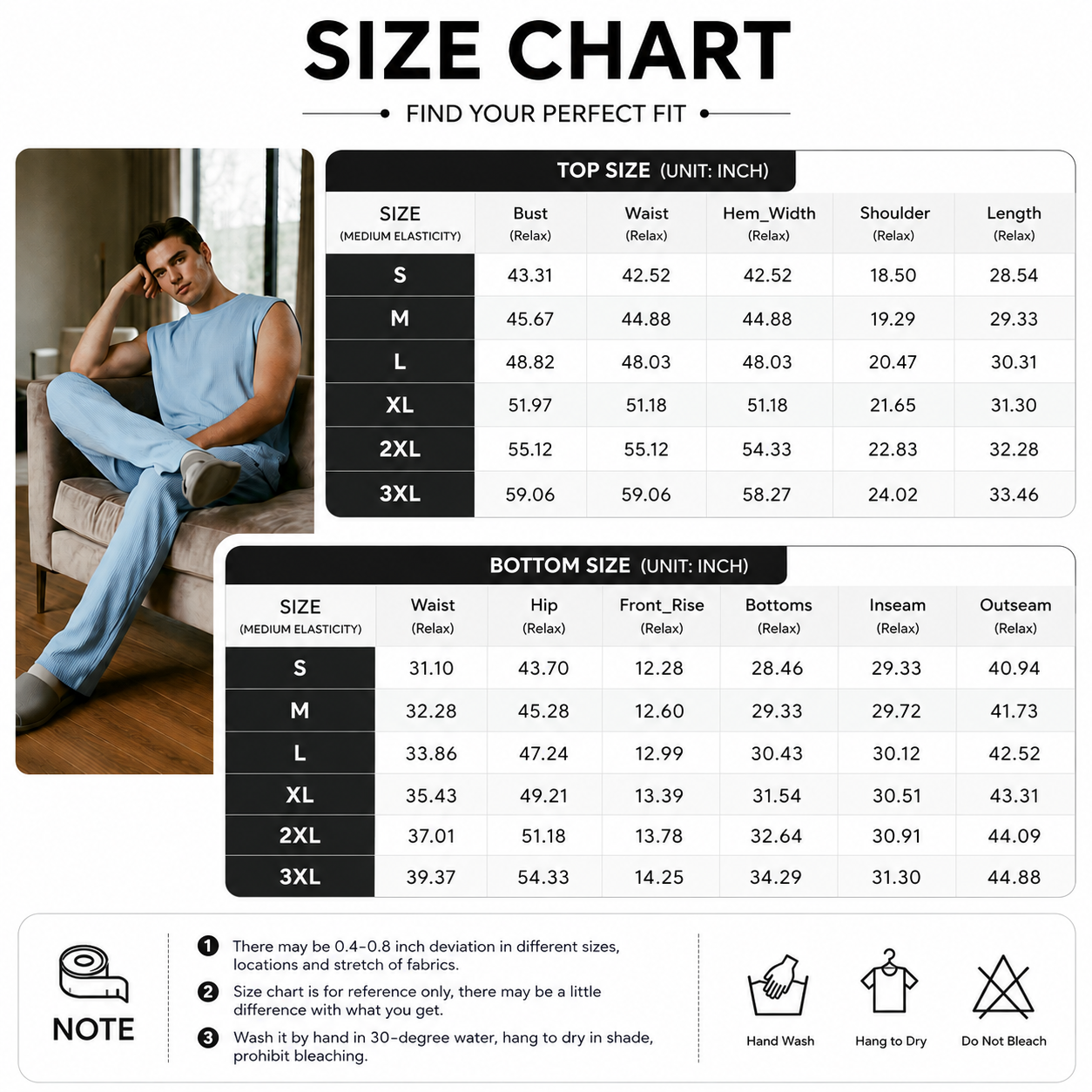 Mens 2 Piece Rib Knit Sweatsuit Tank Top Baggy Wide Leg Pants Set Vacation Beach Outfit for Men