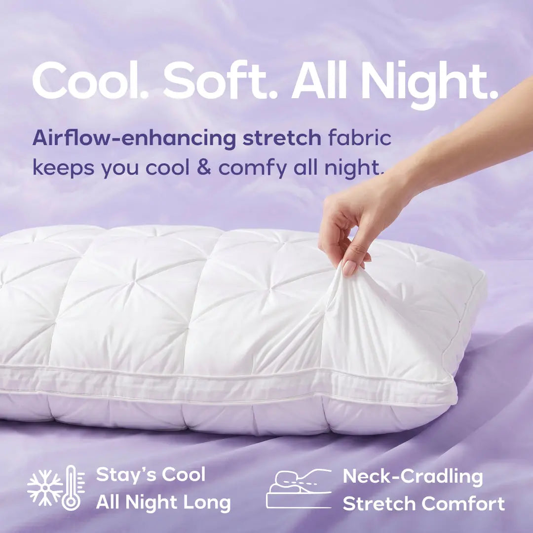 Extra-Fluffy Dual-Layer Pillow, Cloud-Like Soft Plush Bed Pillow with Breathable Support