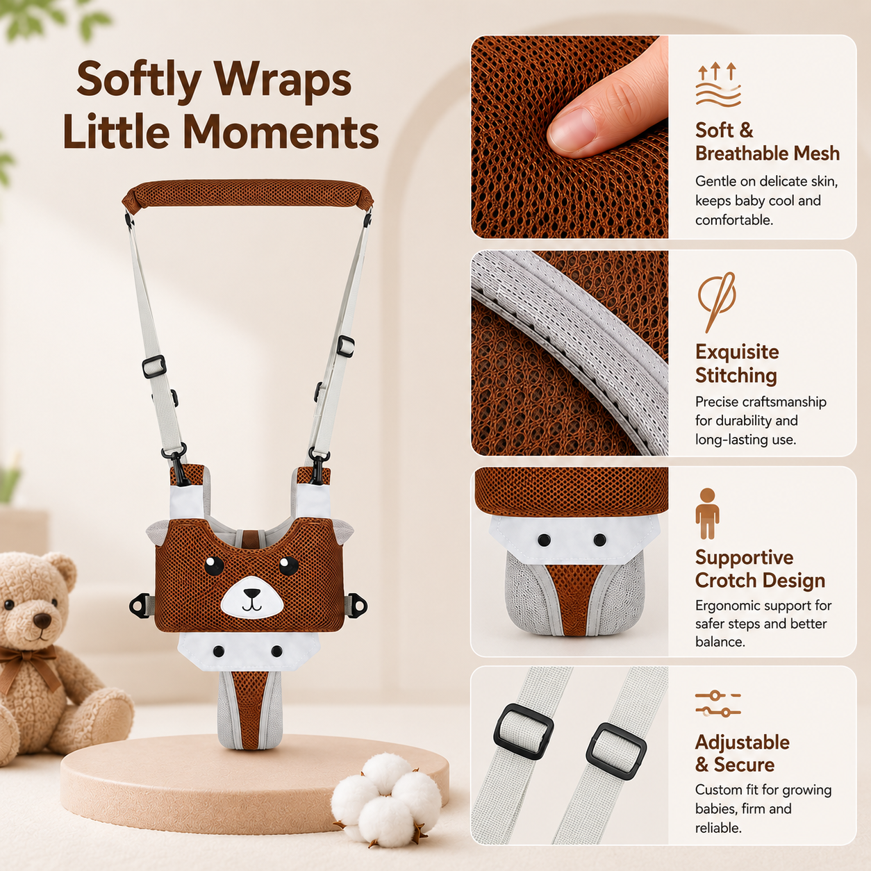 Adjustable Baby Walking Support Harness for 7–24 Months