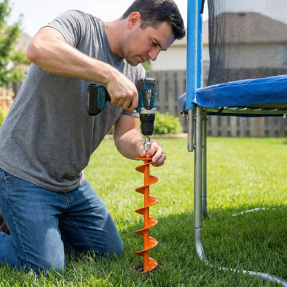 High-carbon steel Ground Anchor Screw in Spiral Trampoline Anchors with Nut