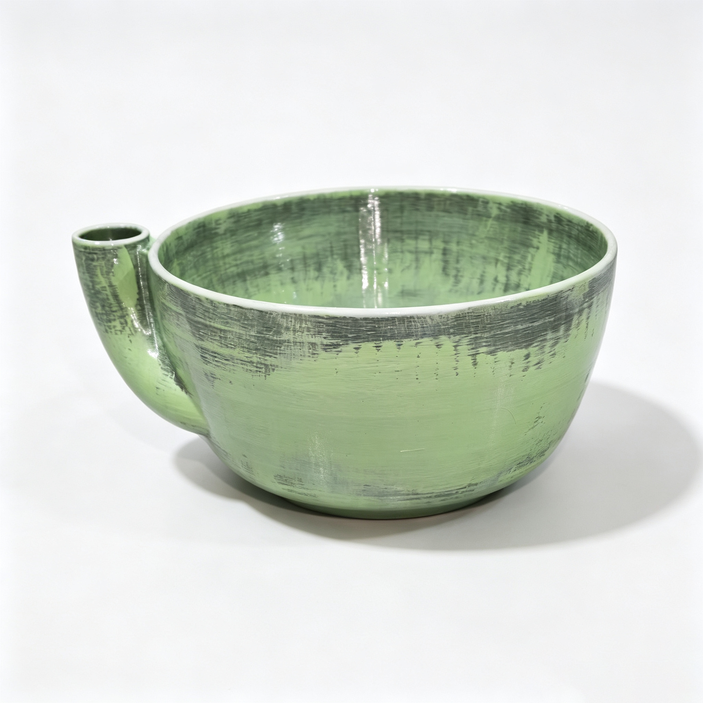 Rotating vegetable and fruit rinsing bowl with a central conical hole