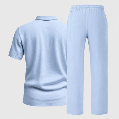 Ultimate Summer Comfort: Men’s Premium Linen Two-Piece Set