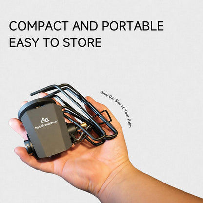 Windproof Camping Stove — One-Click Ignition, Foldable Design & Stable Cooking Power