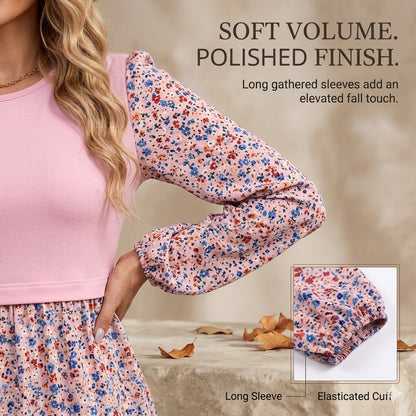 Women's Long Sleeve Tunic Top with Flattering Empire Waist