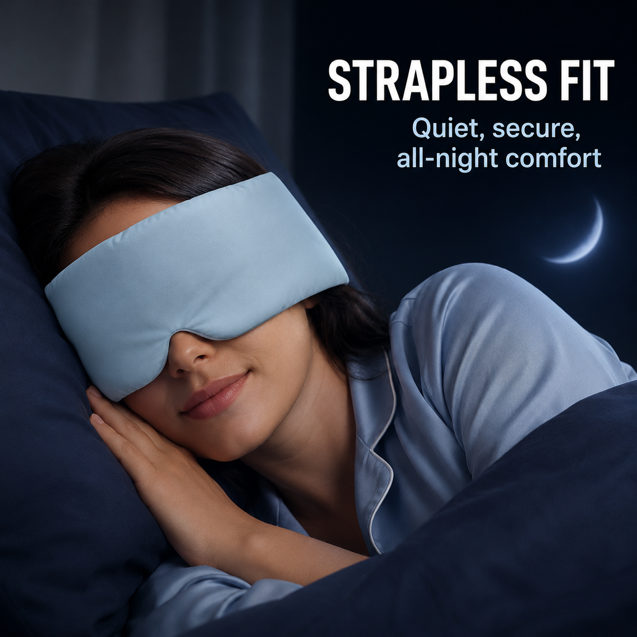 360° Blackout Weighted Sleep Mask – Cooling Silk, Zero Nose Pressure & Stay-Put Comfort**