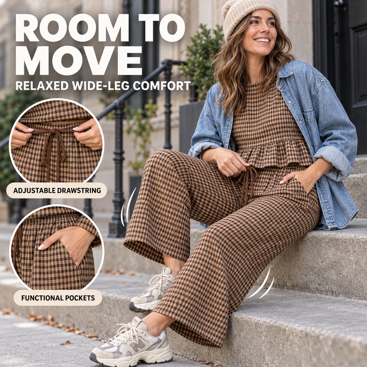 Women's Gingham 2 Piece Outfit