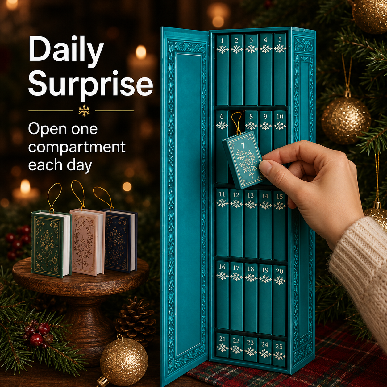 25-Day Mini Book Ornament Advent Calendar