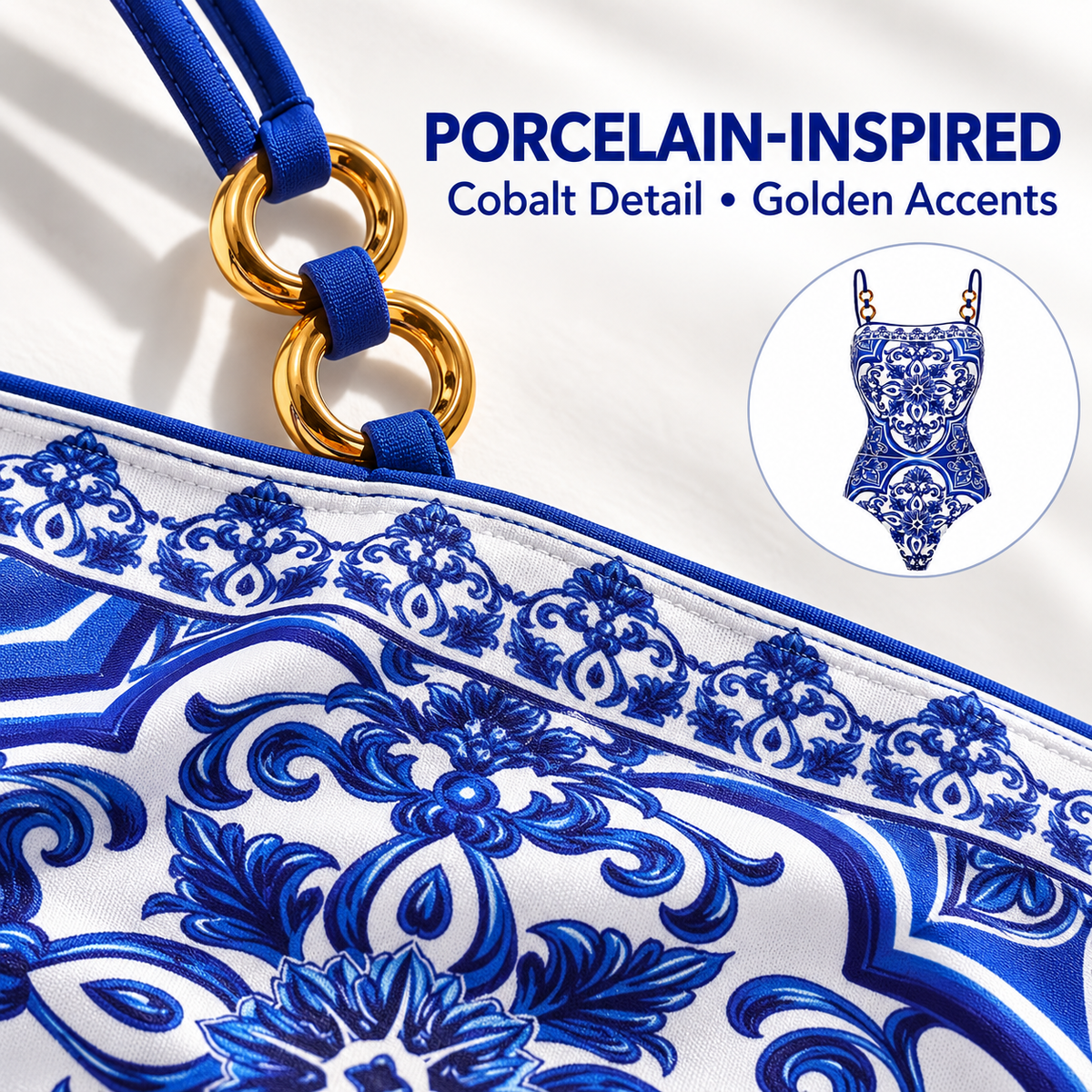 Porcelain Print 2-in-1 Resort Swimsuit