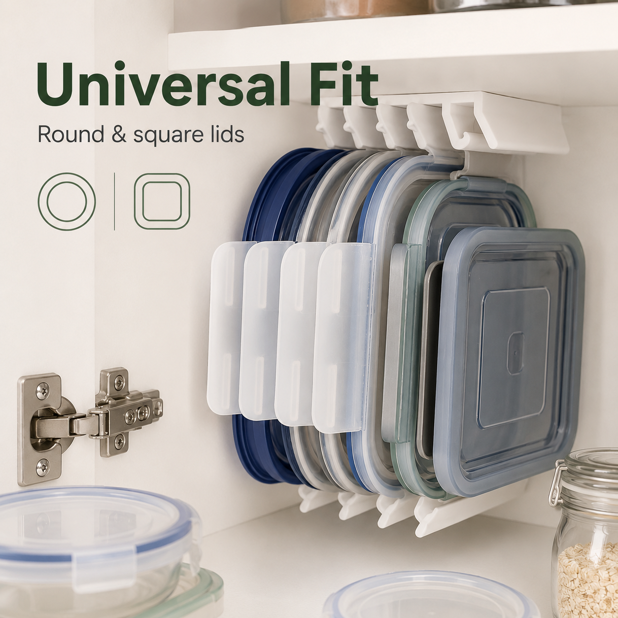 5-Slot Food Storage Lid Organizer Stop Digging. Start Grabbing.