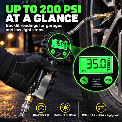 200 PSI Digital Tire Inflator Gauge