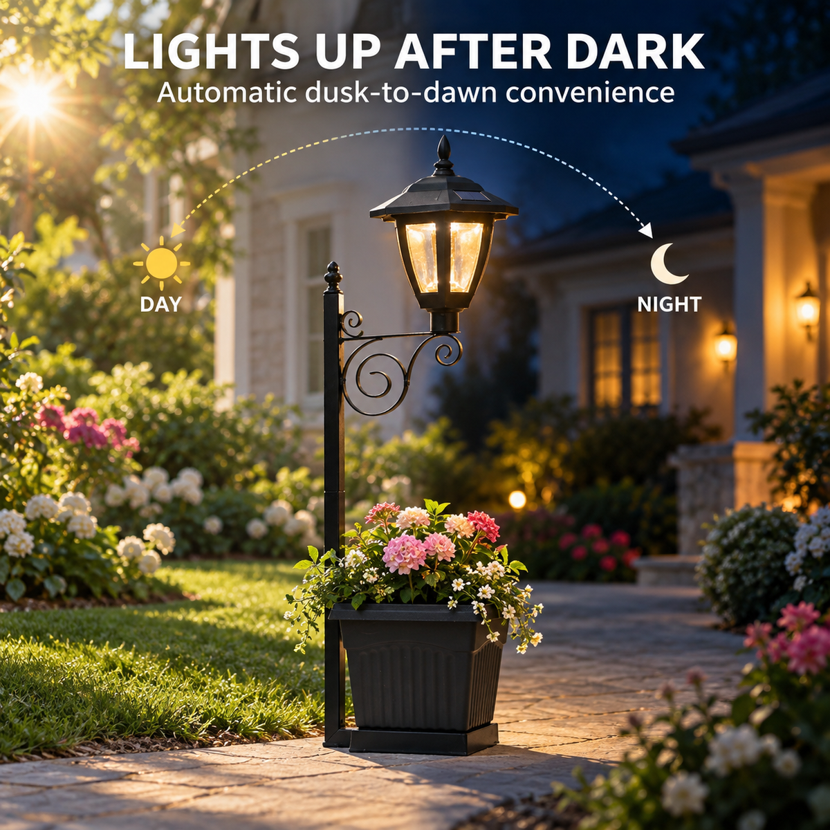 Solar Planter Lamp — Flowers by Day, Light by Night