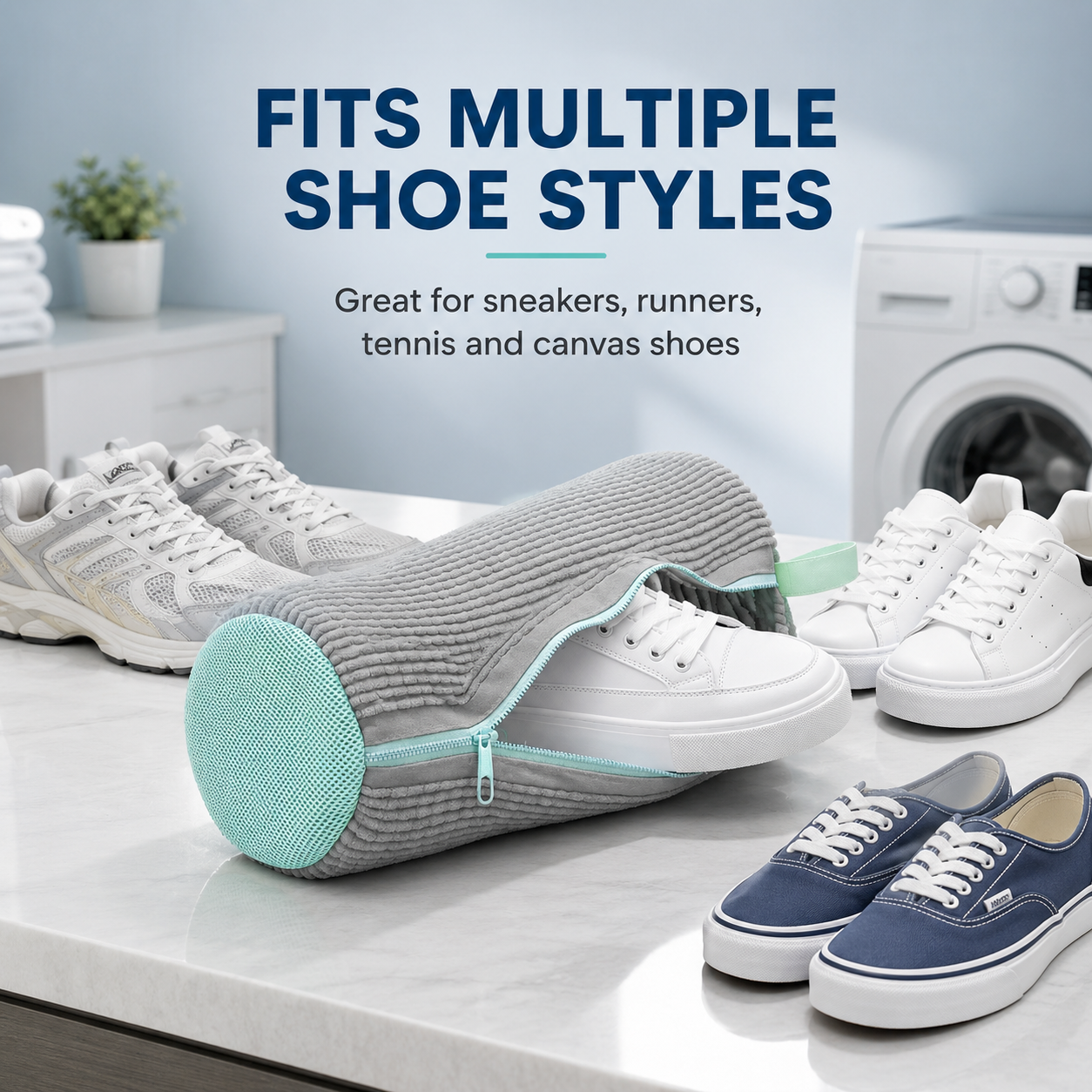 360° Chenille Sneaker Wash Bag — Stop Washing Machine Damage & Shoe Warping