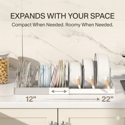 Expandable Pot Lid & Pan Organizer Rack