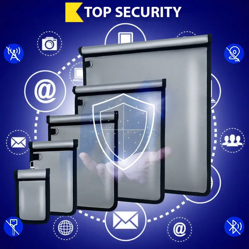 5-Pack Faraday Bags for Phones, Laptops & Key Fobs – Signal Blocking, Fireproof & Water-Resistant Privacy Protection Set