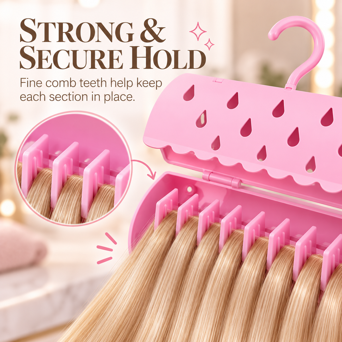 Hair Extension Holder And Hanger Stand For Styling