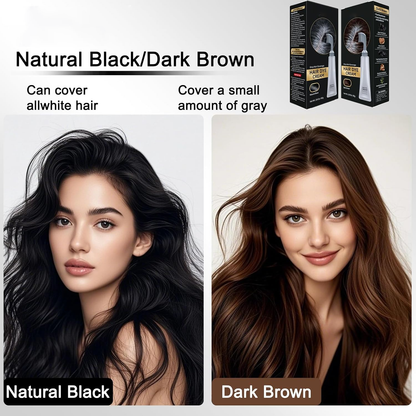 Comb-shaped hair dye to cover gray hair – natural black and dark brown