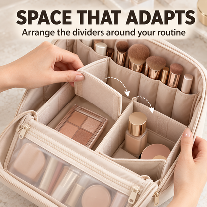 Stand-Up Travel Makeup Organizer Bag – Large Capacity Vanity Case